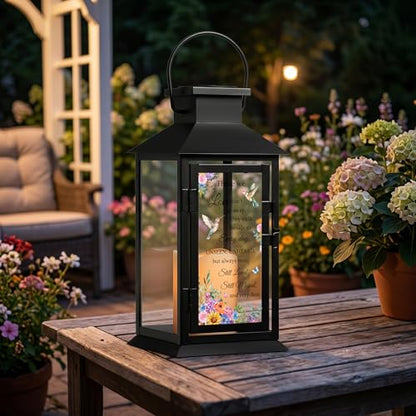 Solar Memorial Lantern Outdoor Waterproof, Sympathy Gifts for Loss of Loved One Mother Father, Remembrance Condolences Gift for Loss, in Memory of Loved One Gifts - style: Those We Love/Black