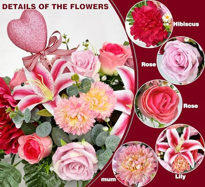 Cemetery Flowers Saddle and Headstone Flower Saddle -Pink Roses for Headstone Decorations, Sympathy & Memorial Tributes