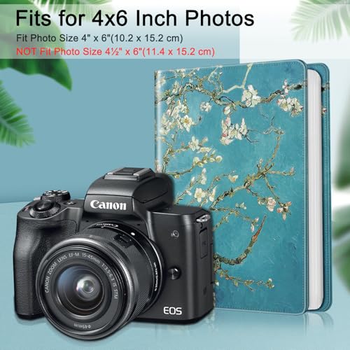 Fintie Photo Album 4x6 Photos - 112 Pockets Wallet Albums Memory Book | Vegan Leather Cover, 4X6 Picture Keepsakes, Family/Wedding/Travel Memory Book, Baby/Kids/Boys/Girls Gift, Blossom - color: blossom