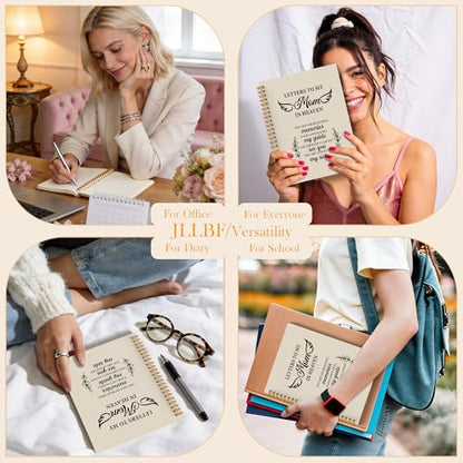 JLLBF Memorial Gifts For Loss Of Mom Spiral Notebook, Letters To My Mom In Heaven, Sympathy Gifts for Loss of Mother, Remembrance Bereavement Gift Journal Notebook, 5.5x8.3 Inch - color: Apricot Letters Mom
