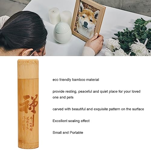 AYNEFY 5pcs Strong Leakproof Bamboo Scattering Urns for Ashes Resting Place, Carved Pattern Containers for Scattering Tubes, AYNEFYg4da1uni3b