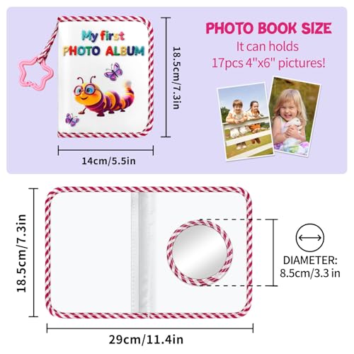 My First Family Soft Baby Photo Album, Holds 17 4x6 Photos, Caterpillar | Baby Photo Album for Newborn Toddler Kids, Baby Shower & Birthday Memory Gifts - style: maomaochong