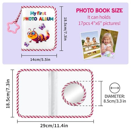 My First Family Soft Baby Photo Album, Holds 17 4x6 Photos, Caterpillar | Baby Photo Album for Newborn Toddler Kids, Baby Shower & Birthday Memory Gifts - style: maomaochong