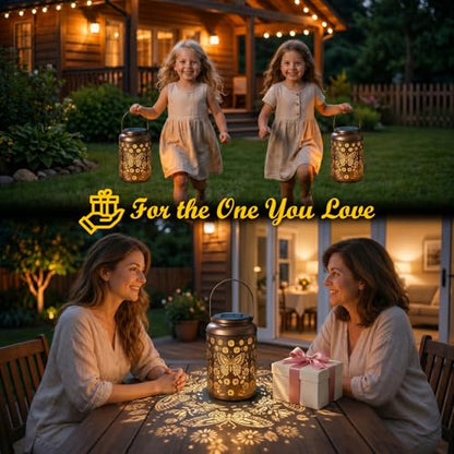 Cawalap Birthday Day Gifts for Women, Solar Lanterns Outdoor Waterproof | Hummingbird Hanging Solar Lights Outside Gardening Gifts, Garden Decor, Mothers Day Gifts for Mom Grandma,