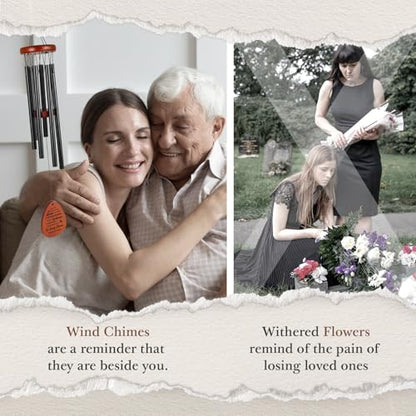 SteadStyle Memorial Gifts, Sympathy Wind Chimes for Loss of Loved One | Bereavement Memorial Condolence Remembrance Gifts for Loss of Mom Dad Husband Wife, Home Decor Tree of Life Wind Chime 25.5in