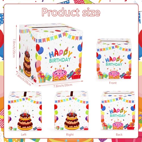 Hxezoc Happy Birthday Card Box Party Favors Post Box Cardboard Receiving Money Box Holder for Kids Baby Adults Birthday Party, Baby Shower Table Centerpiece Decorations Supplies - style: Birthday