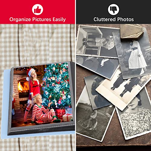Aevdor 2 Pack 5x7 Photo Albums, Holds 128 Photos, Elastic Band Closure | Clear 5x7 Pockets, Book-Style Viewing, Family, Wedding, Baby, Travel & Graduation Photos - color: 2Pack Blue
