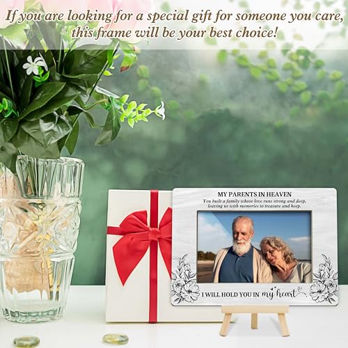Memorial Gifts for Loss of Parents, Parents in Heaven Picture Frame, Loss of Dad Mom Sympathy Gift, 4x6 Bereavement Photo Frame for Tabletop Display Photo Insert - M15 - style: My Parents in the Heaven