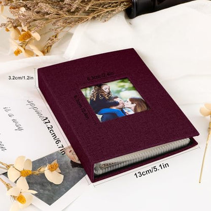 Ywlake Photo Album 4x6 100 Pockets 2 Packs, Small Mini Capacity Linen Photo Album Bulk Sets, Each Pack Holds 100 Top Loader Vertical Only Picture for Kids Boy Girls (Purple) - color: PURPLE, size: 100 Pockets/2PK