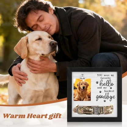 Dog Memorial Gifts, Pet Memorial Frame with Collar Holder, Loss of Dogs Sympathy Gift, Pets Cat Remembrance Bereavement Gift, Pets Hair Dog Fur Keepsake Keyring, for Pet Lovers