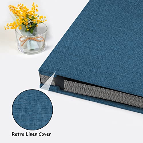 Zesthouse Photo Album Self Adhesive Pages, 60 Pages Magnetic Scrapbook Albums with Sticky Page, Photos Album Holds 8x10 & 5X7 & 4x6 & 6x8 & 3x5, Large Picture Book Ideal Gift for Family Wedding Baby - color: Black Blue, size: 11"x10.6"/Black 60 Pages