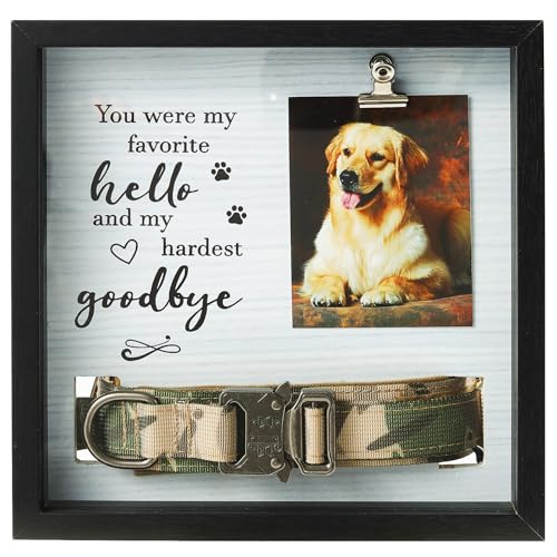 Pet Memorial Gifts for Dogs/Cats,Pet Loss Sympathy Gift Dog Memorial Gifts for Loss of Dog Remembrance Passing Away Gifts,Dustproof Pet Memorial Frame with Transparent Cover Dog Shadow Box Memorial