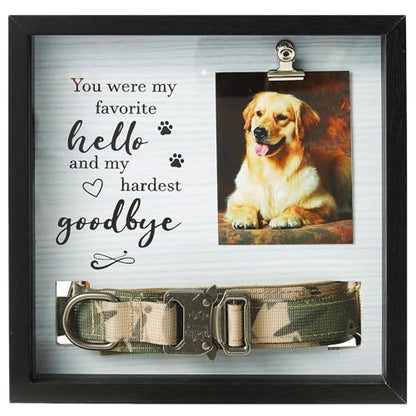 Pet Memorial Gifts for Dogs/Cats,Pet Loss Sympathy Gift Dog Memorial Gifts for Loss of Dog Remembrance Passing Away Gifts,Dustproof Pet Memorial Frame with Transparent Cover Dog Shadow Box Memorial