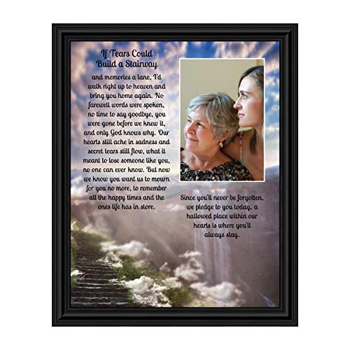 Crossroads Home Décor Memorial Picture Frame, In Memory of Loved One, Memorial Presents, If Tears Could Build a Stairway Framed Picture, 5032B - color: Black