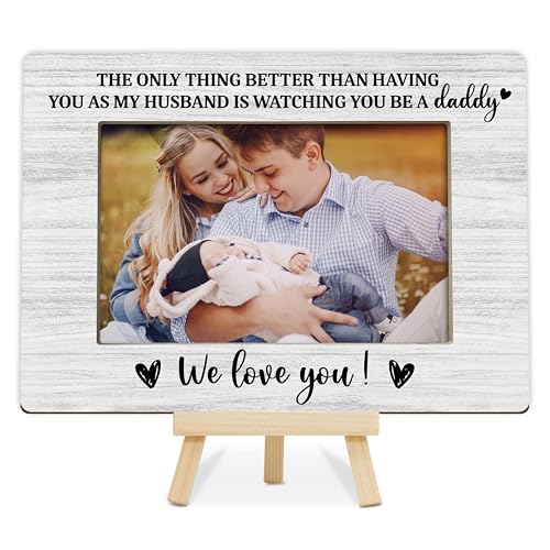Daddy Picture Frame, First Time Dad Gifts for Husband, New Dad Keepsake Frames, 4x6 Father's Day Picture Frame for Tabletop Display Photo Insert - M08 - style: Be A Daddy