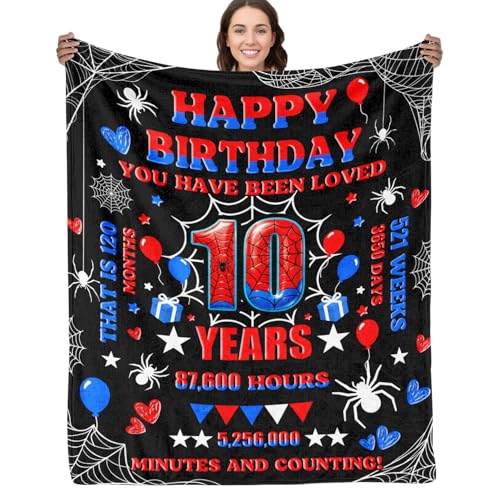 10 Year Old Boy Gifts Blanket – Happy Birthday Soft Fleece Throw for Boys, Double Digits 10th Birthday Present, You Have Been Loved Blanket with Heartfelt Message, Kids Teens Boys Room Decor 50"x60" - color: 10 Years Old