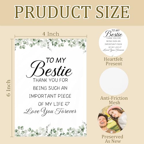 Bestie Gifts Photo Album Holds 36 4x6 Photos, Friendship Gifts for Women, to My Bestie Small Photo Album Memory Keepsake Gift for Family Graduation Travel Vacation - color: Bestie Friend