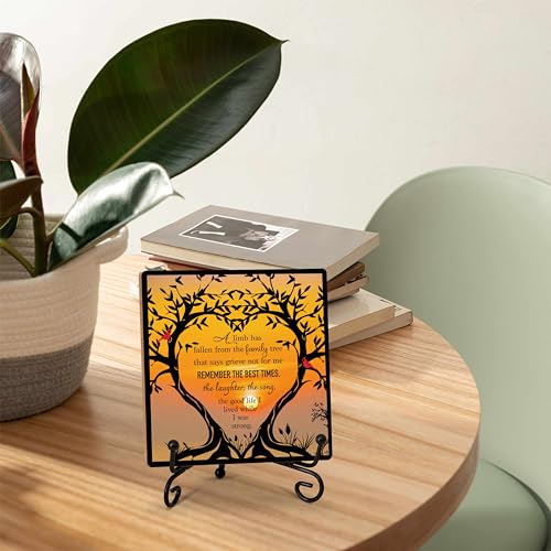 Remembrance Desk Decor, Sympathy Gifts for Family Loss Of Loved One, A Limb Has Fallen From The Family Tree Tabletop Sign for Home Office Bedroom, Memorial Wood Plaque With Iron Stand -25