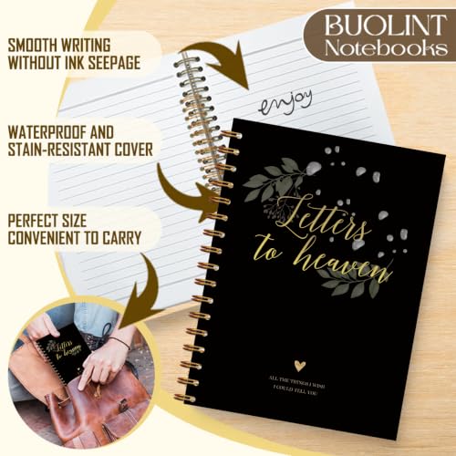 Memorial Gifts Journal for Women Men 5.5x8.5in(Black) - color: Black
