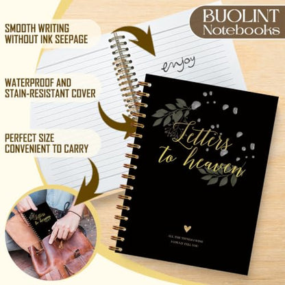 Memorial Gifts Journal for Women Men 5.5x8.5in(Black) - color: Black