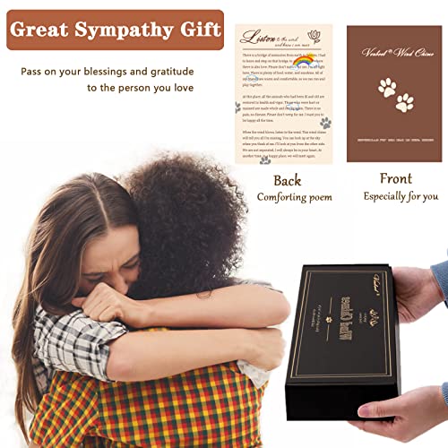 Dog Memorial Gifts, 28" Pet Memorial Wind Chimes, Loss of Dog Sympathy Gift, Pet Loss Passing Away Remembrance Bereavement Gift - color: A-water-black