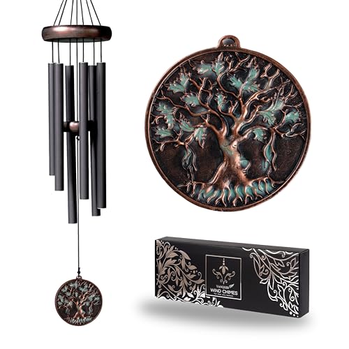 Vanquer Gift Wind Chimes for Outside - 30'' Wind Chimes Outdoor Clearance, Windchimes Outdoors, Memorial Wind Chimes, Sympathy Gift, Patio, Home Décor, Vintage Black (30" Tree of Life) - size: 30" Tree of Life