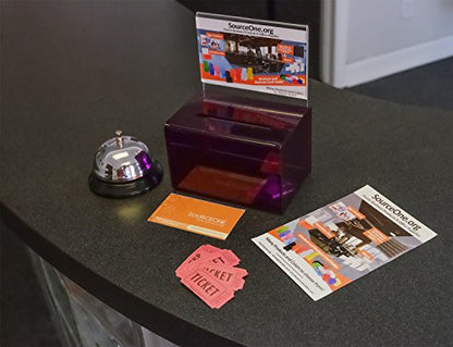 Source One Small 5-Inch Wide Deluxe Oblong Donation Box with Ad Frame & Free Lock (Purple) - color: Purple