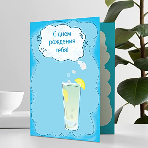 Designer Greetings Russian Language Happy Birthday Cards 6 Pack | Boxed Card Set, Matching Envelopes - style: 6 PK Russian Birthday - Lemonade