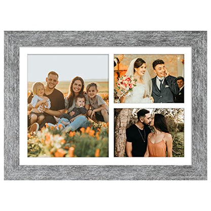 11x16 Collage Frame, 2 Open 5x7&1 Open 8x10 Photo Frame Collage - color: Grey, size: 11x16 - (2 open5x7+1 open8x10）