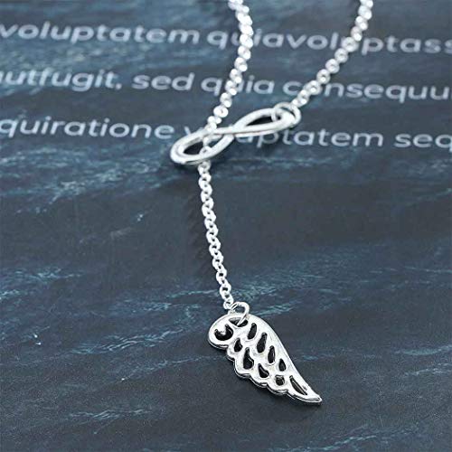 Olbye Infinity Angel Wing Necklace Choker Silver Infinity Necklace Everyday Jewelry for Women