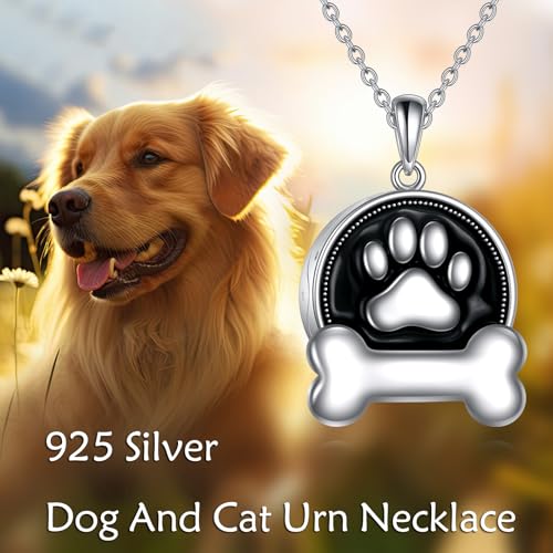 TIGER RIDER Pet Paw Necklace 925 Sterling Silver Cross Infinite love Necklace Pendant Pet Jewelry Gift for Dog Cat Lovers - style: Dog Paw