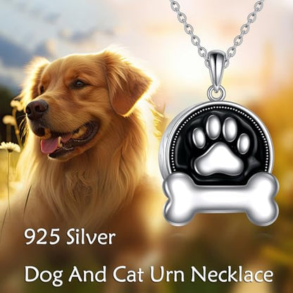 TIGER RIDER Pet Paw Necklace 925 Sterling Silver Cross Infinite love Necklace Pendant Pet Jewelry Gift for Dog Cat Lovers - style: Dog Paw