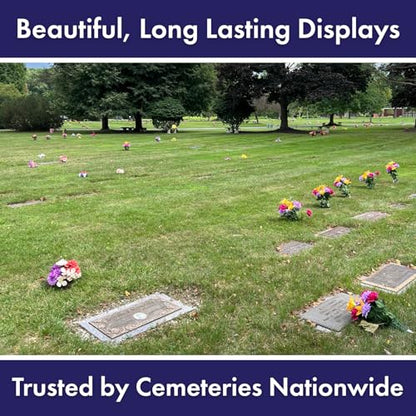 Lifetime Cemetery Vase – Antique Silver Vase Complete – Durable Memorial Flower Vase for Gravesites - color: Antique Silver