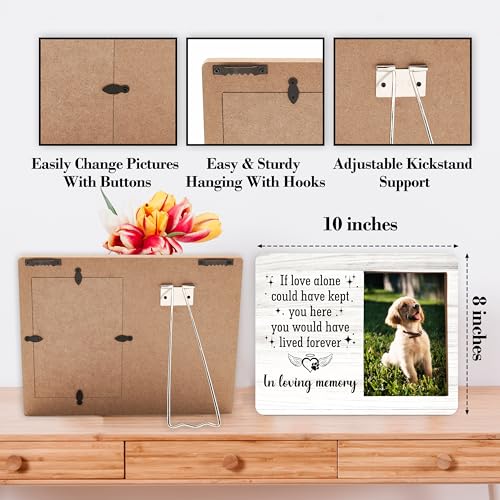 Pet Memorial Pictures Frame, In Loving Memory Photo Frame, Sympathy Gifts For Loss Of Pet Dog Cat, Farmhouse Home Living Room Bedroom Office Decoration -96