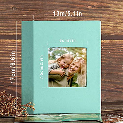 Ywlake Photo Album 4x6 50 Pockets 2 Packs, Small Mini Capacity Leather Photo Albums, Each Pack Holds 50 Top Loader Vertical Only Pictures Teal - color: Teal, size: 50 Photos/2PK