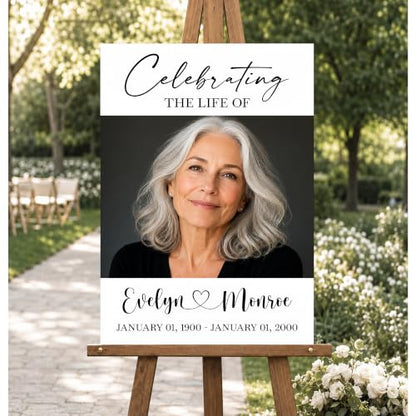 Personalized Funeral Celebration Of Life Welcome Sign #13 - color: Style 13