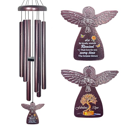 50th Birthday Gifts for Women - 32" Angel Aluminum Wind Chimes for Outside with Harmony Tone, Memorable 50th Birthday Gift for Mom, Unique Wind Chimes for Garden, Patios and Backyard Decor - size: B-50th Birthday Gift