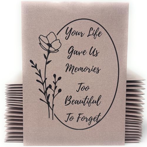 Forget Me Not Seeds - Memorial Funeral Favors - Memories Too Beautiful - 3.25x4.5 inches - Prefilled Seed Packets - Ready to Give - Pack of 20 - color: Memories