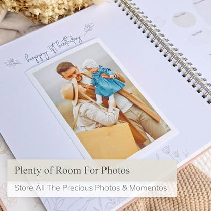 Baby Book Keepsake Boy or Girl Timeless Baby Memory Book First 5 Years for Baby Shower Gender Neutral Baby Scrapbook New Mom Gift Baby Journal from Birth to Age 5 Milestone Book Blush Pink - color: Blush Pink