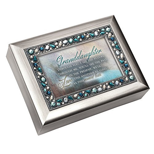 Cottage Garden Granddaughter See Future Through You Silvertone Jeweled Music Box Plays You Light Up My Life