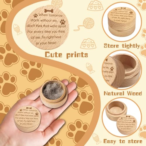 CREATCABIN Pet Hair Keepsake Box Wooden Pet Mini Fur Memorial Box Dog Hair Ashes Container Custom Pets Small Memorial Urn Loss Sympathy Gift for Storing Dogs Cat Hair Teeth Nails Ashes Paw 2 x 1.6in - style: Dog bone