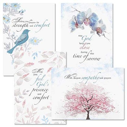 Current Condonlences Greeting Cards | Sympathy Comfort Faith, 8 Count, 4 Designs, 5" x 7" Folded, Scripture Inside, Envelopes Included, Value Pack - color: Comfort Faith