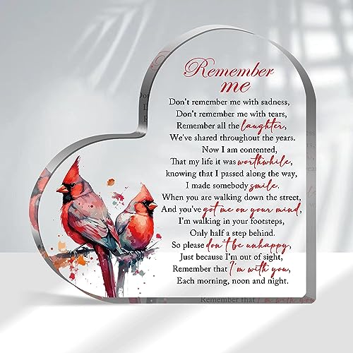 Sympathy Gifts, Acrylic Heart Memorial Gift Bereavement Gift Condolences Gift Sympathy Table Decorations Loss of Loved One of for Table Centerpieces Remembrance - style: 007