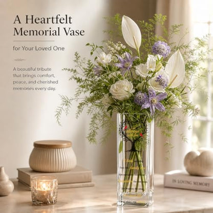 Cardinal Sympathy Memorial Flowers Vase, Grief Gifts for Loss of Loved One, Bereavement Gift, Sorry Your Loss Gift, Condolence Funeral Candle Holder Vase