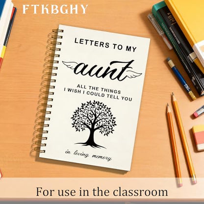 FTKBGHY Memorial Gifts for Loss of Aunt Grief Journal Notebook, Sympathy Notebooks Gifts for Loss of Loved One, Bereavement Gift, Letters to My Aunt Journal, 5.5x8.3 Inch - color: Colour-12