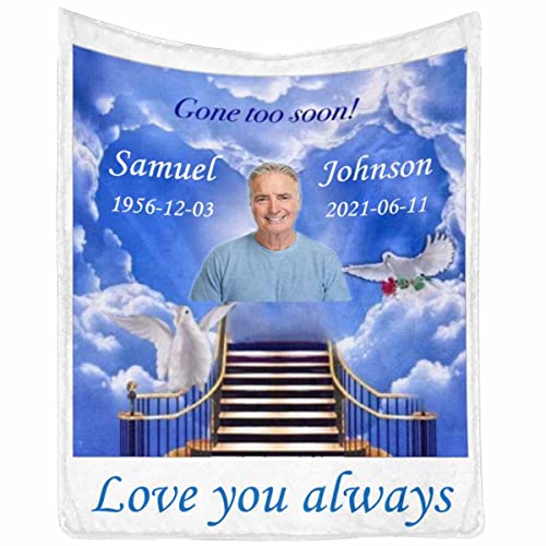 InterestPrint Memorial Picture Blanket Gift- Sympathy Gift for The Loss of a Loved One - Memorial Remembrance in Loving Memory - color: Multi A34, size: 30 x 40 Inches