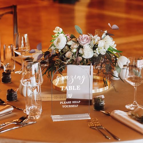Grazing Table Sign, Grazing Table Supplies, Clear Acrylic Wedding Signs - color: Grazing Table