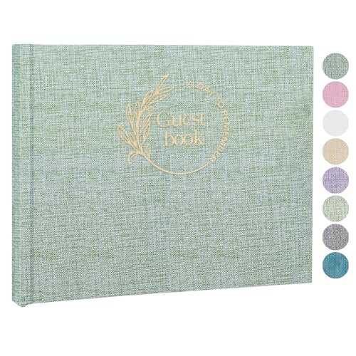 Linen Guest Book - Polaroid Photo Guestbook Sign (80 Pages) for Wedding Reception, Baby Shower & Graduation - Guest Sign-in Book - color: Turquoise