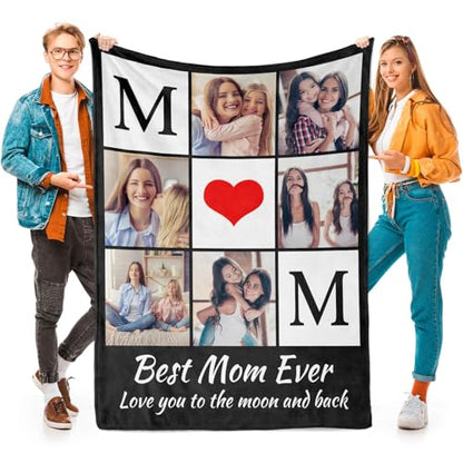 Printwoo Custom Photo Blanket Personalized Picture Blankets Birthday Gifts for Mom from Daughter Son Customized Gifts for Mom Grandma Wife - color: 1006 Photo-2