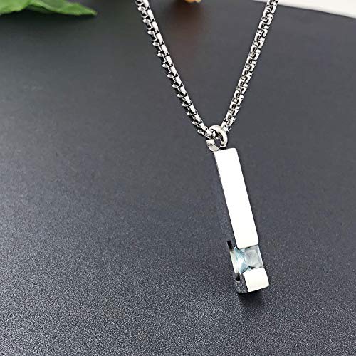 YOUFENG Urn Necklaces for Ashes Birthstone Cube Urns for Human Ashes Memorial Cremation Urn Locket Keepsake Ashes Jewelry - style: Silver - March